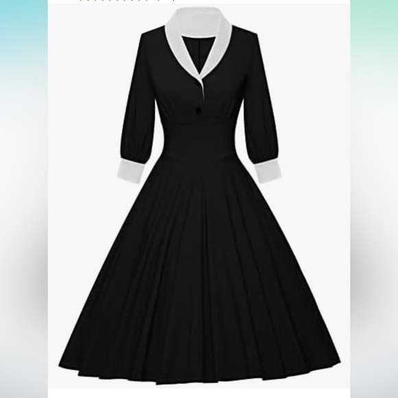 Gown Town Dresses & Skirts - Gown Town Vintage Style faux wrap swing dress 1950’s size large New in package